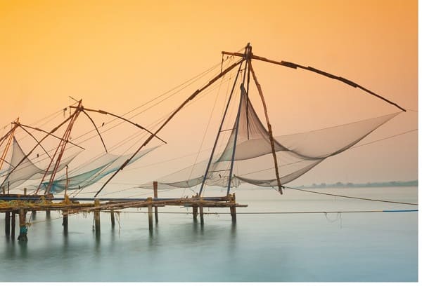 Redes de pesca chinas en Cochin